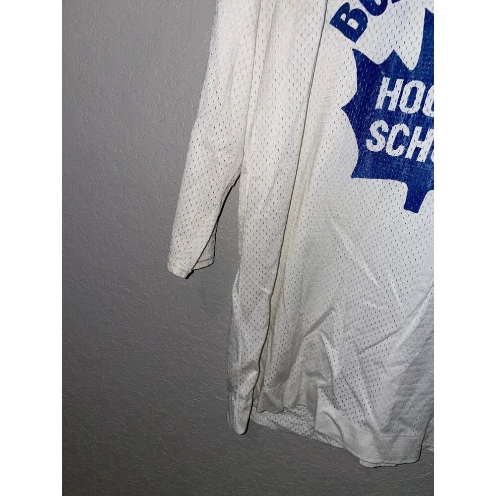 Vintage Buddy Bloms Hockey Jersey School White Red NHL Style 80s VTG 1980s L - Picture 7 of 12